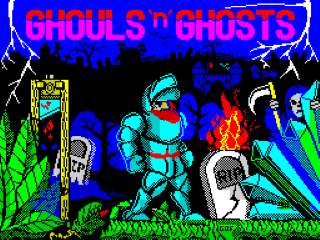 Ghouls 'n Ghosts title screen for ZX Spectrum